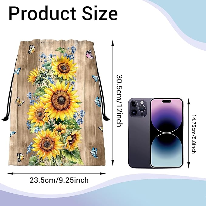 Wooden Sunflower Gymnastics Grip Bag Small Gymnastics Pouch String Bag for Gym Sports Grip