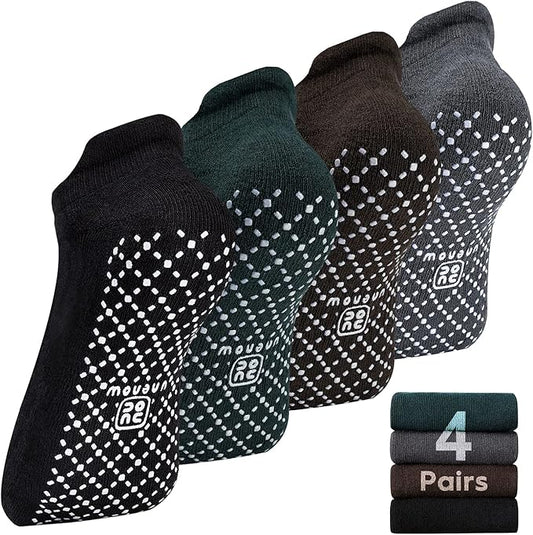 unenow Unisex Non Slip Grip Socks with Cushion for Yoga Pilates Barre Home & Hospital