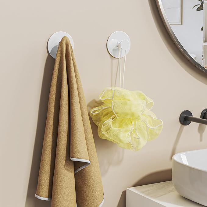 10 Pack Adhesive Wall Hook for Coat and Towel: Extra Sticky 12 LB (Max), Stainless Coat Rack Door Holder Hanger, White Heavy Duty