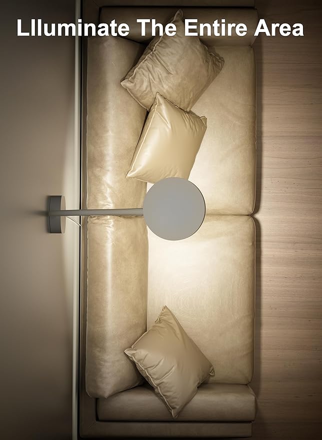 deeloop Wall Mounted Reading Light,Book Lights with USB Output, Reading Lamps for Bed Headboard in 4 Hours Auto-Off, Touch Control Wall Lamp with 5 Dimmable Flexible Gooseneck Bedside Lamps White