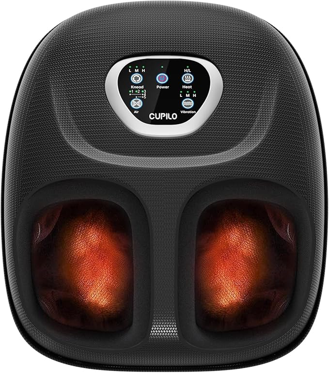 Foot Massager FSA Eligible HSA, Feet Massager with Heat for Plantar Fasciitis Relief, 5 Levels Compression & Vibration Massage for Neuropathy, Thanksgiving Gifts for Women Men, Fits Up to 13"