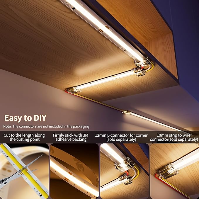 PAUTIX COB LED Strip Lights Addressable 2700K-6500K Chasing White Light CCT Smart IC Tunable Tape Lights 32.8ft Super Bright Dimmable,Alexa Voice Control,for Under Cabinet Bedroom Kitchen DIY Lighting