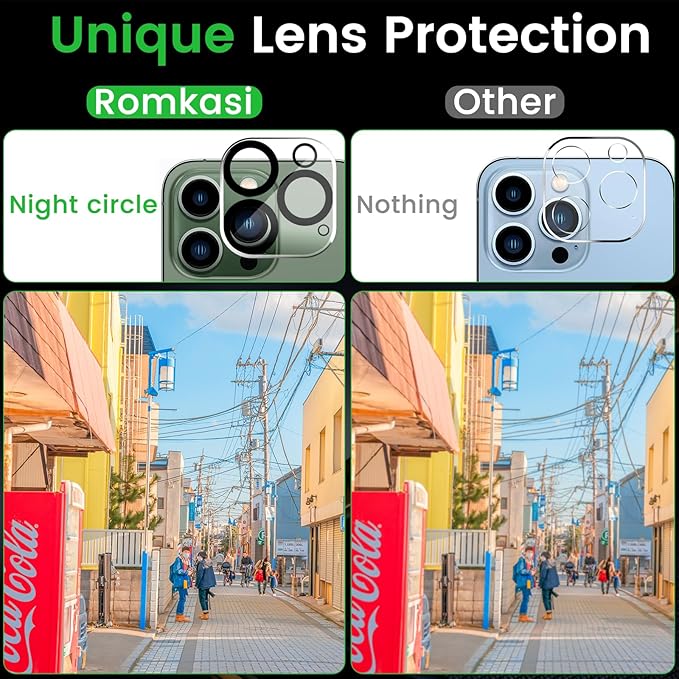 3 Pack Privacy Screen Protector for iPhone 13 Pro Max 6.7 Inch with 3 Pack Camera Lens Protector, Anti Spy Tempered Glass Film, Anti-Scratch, Touch Sensitive, Case Friendly