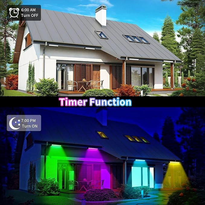 LED Stage Wash Light Bar - 2Pack 48W RGB DJ Light Bar IP66 Waterproof by Smart APP & Remote Control Wall Washer Uplight for Garden Stage Lighting Events Home Decoration Wall Display