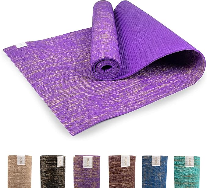 Myga Jute Yoga Mat, High Performance Vegan Floor Exercise Mat, Eco Friendly Biodegradable Yoga Mat with PVC Backing,72" x 24", 0.2" Thickness
