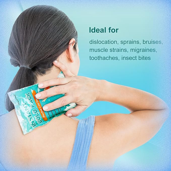 General Medi Instant Ice Cold Pack (4”x 5.5”) – 50 Packs Disposable Cold Therapy Ice Packs for Pain Relief, Swelling, Inflammation, Sprains, Toothache – for Athletes & Outdoor Activities
