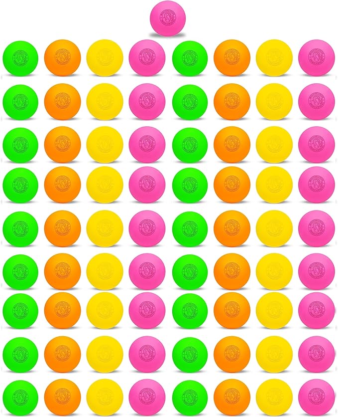 Signature Lacrosse Ball Set - Packs of 2, 4, 8, 12, and 120 - No Chemical Smell Massage Balls, Myofascial Release Tools, Back Roller, Muscle Knot Remover