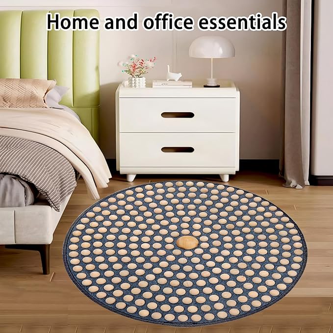 Foot Massage Mat,Wood Foot Acupressure Mat,Foldable Storage,Reflexology & Relaxation Tool for Tired Feet,Relaxation Gifts for Parents or Friends(19.7x19.7in)