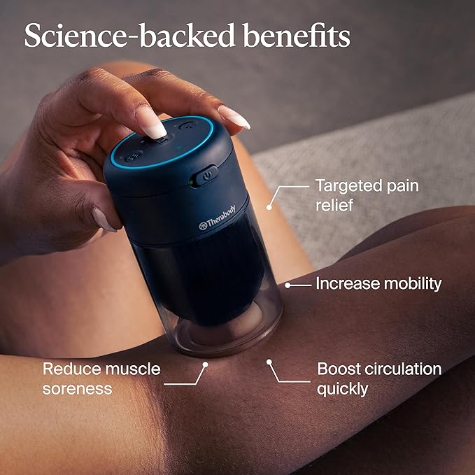 Therabody TheraCup - Portable Cupping Massage Therapy for Localized Muscle Tension Relief & Blood Circulation in Back, Shoulders, Legs and Body - Smart Cupping Therapy with ThermaVibration Technology