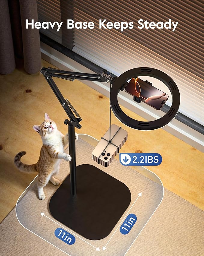 Ring Light Tripod for iPhone with Overhead Phone Mount and Stand, Made for Passionate Crafters, Ideal for Embroidery/Crochet/Knitting/Jewelry Making/Resin Art/Sewing/Painting/Pottery/DIY Crafts