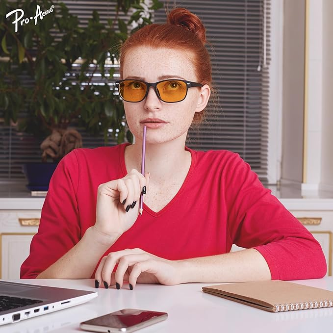 Pro Acme Blue Light Blocking Glasses for Woman Amber Gaming Glasses for Men Computer Glasses for Eyes Strain