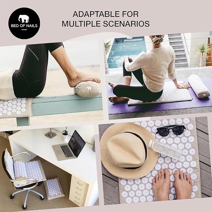 Bed of Nails Original Premium Comfortable ECO Acupressure Pillow Flat Cushion, 2520 Acupuncture Pressure Points for Neck Pain, Back Pain, Stress Relief, Linen Tote Bag, 16x11x4