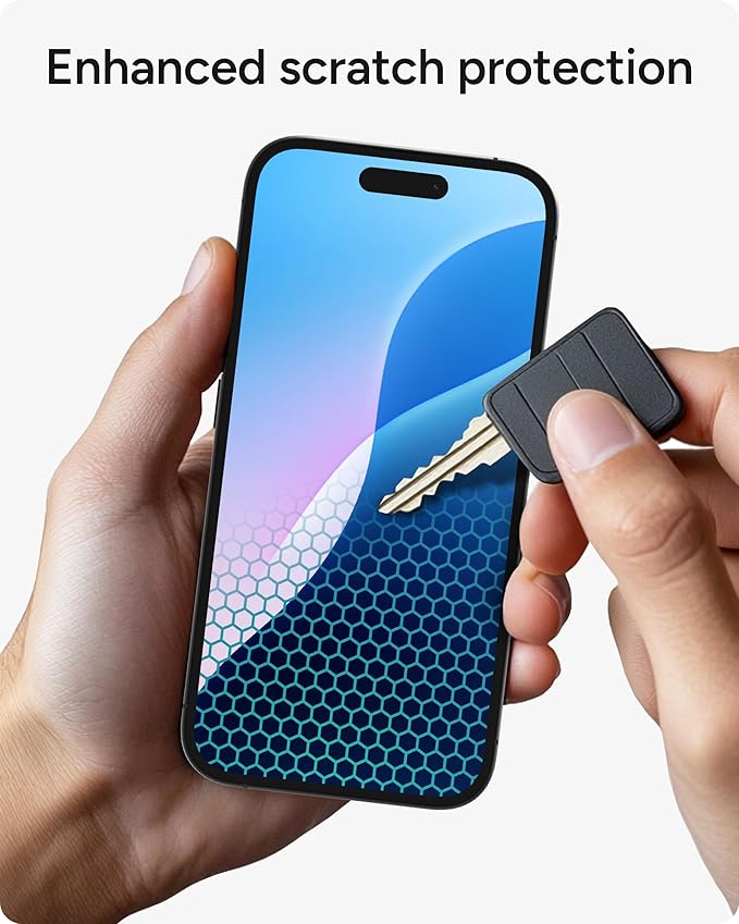 ZAGG XTR4 Screen Protector for iPhone 16/15-11x Stronger Tempered Glass, Blue Light Filtration, Anti-Reflective Technology, Graphene Reinforced, InvisibleShield, Easy Dust-Free Installation