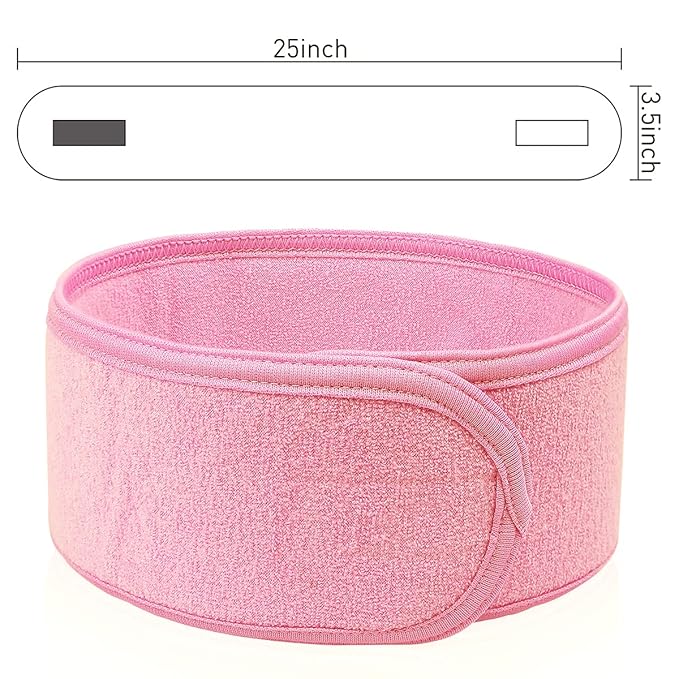 Denfany Spa Headband 3 Pack Ultra Soft Adjustable Face Wash Headband for Face Washing, Shower, Makeup and Sport (Black+White+Pink)
