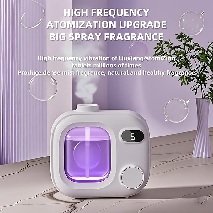 Mini Aromatherapy Diffuser - Cute and Compact Ultrasonic Essential Oil Diffuser with 5 Mist Levels for Home Office Car and Hotel Cordless Air Fragrance Machine for Large Rooms and Bathrooms