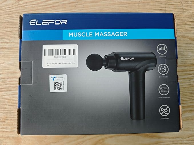 Massage Gun Deep Tissue,Percussion Back Massager Gun for Athletes Muscle Massage Gun for Pain Relief with 8 Massage Heads & 20 Speeds (Matte Black)