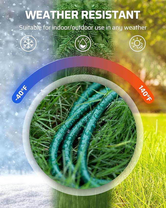 DEWENWILS Outdoor Extension Cord 1 to 3 Splitter for Outdoor Lights, 3 Prong Outlets Plugs, Max 28ft End to End (40 FT Total),16/3C SJTW Weatherproof Wire for Outdoor String Lights, ETL