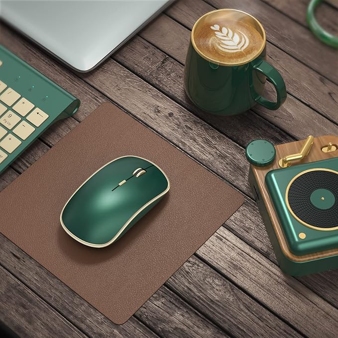 JOYACCESS 2.4G Slim Wireless Silent Mouse, Portable Wireless Computer Mouse with 5 Adjustable DPI Levels, USB Mice for Desktop, Notebook, MacBook, Chromebook, PC (Green)