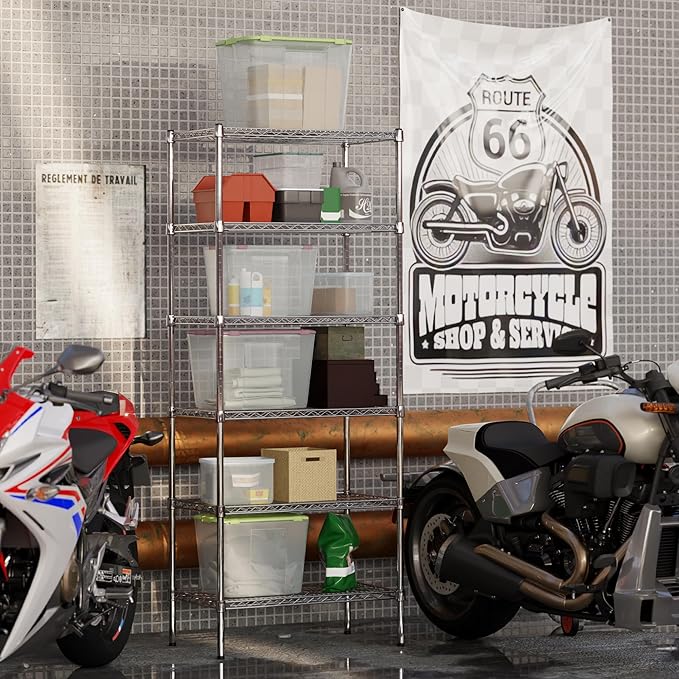 18" Deep x 30" Wide x 74" Height Wire Shelving Kit | 6-Tier | NSF Commercial Storage Rack Unit