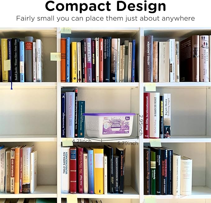 W&E Choice Moisture Absorbers with Lavender Scent, Portable Dehumidifier for Closet & Bathrooms, Kitchen, Humidity Absorber Odor Eliminator Absorber, 12Pack