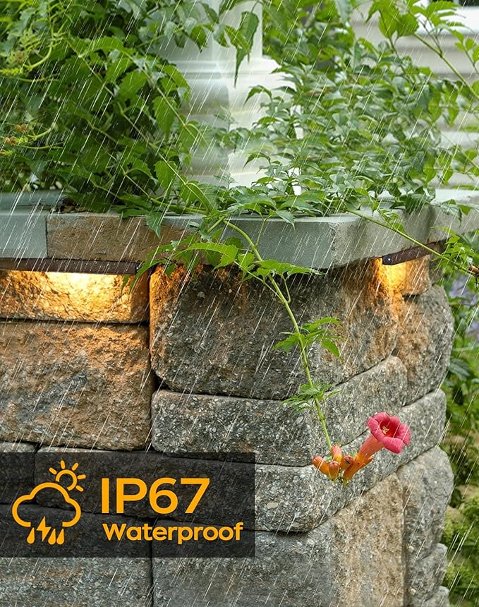 10 Pack 7 Inch Landscape Lighting, 2.5W Hardscape Step Lights 12V-36V AC/DC, Low Voltage Outdoor Step Lights, Retaining Wall Lights, IP67 Waterproof Pavers Lights 2700K