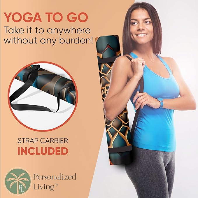 Custom Yoga Mat | Ships Next Day | Customize | Workout Mat for Men and Women | Non Slip Rubber Exercise Mat | 4mm Thick Gym Mat for Meditation, Pilates, Yoga, Gym