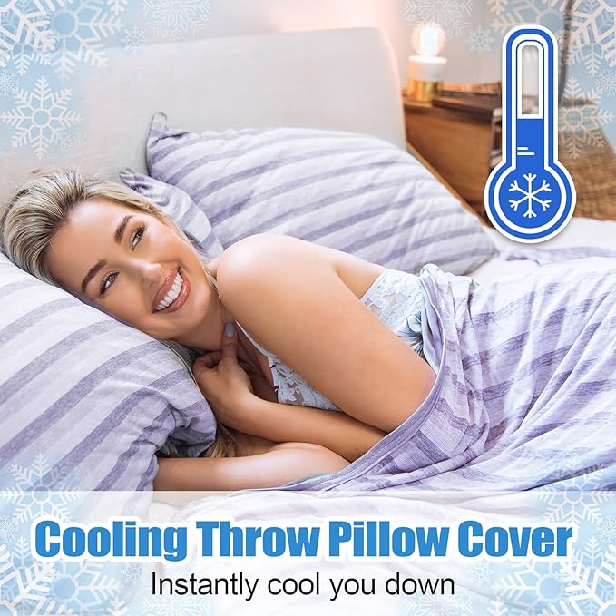 Cooling Pillow Case Covers Only,King Size Set of 2 with Double Sided Cold,Moisture Wicking Pillowcases with Hidden Zipper Japanese Cold Tech Pillow Case Protectors for HotSleepers and NightSweats