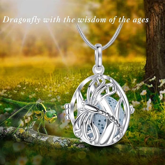 INFUSEU Aromatherapy Gifts Essential Oils Diffuser Jewelry for Women, Cute Animals Pendant Necklaces, 7 Lava Rocks Stones, 24" Chain