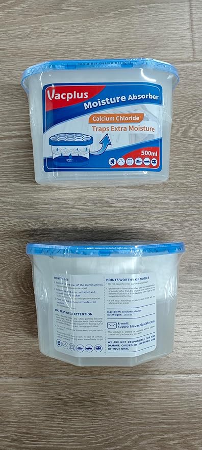 Vacplus Moisture Absorbers 16 Pack, 10.5 Oz, Humidity Absorber Boxes Attracts Extra Moisture from Your Bathroom, Closet, Kitchen, Dehumidifier for Closet (Fragrance Free), Blue