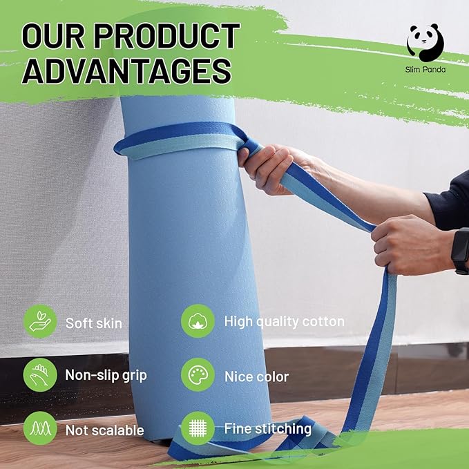 Slim Panda Yoga Mat Straps for Carrying, Adjustable Yoga Mat Carrier, Yoga Mat Sling(Yoga Mat Not Included)
