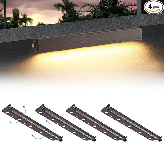 4-Packs 5W 12 Inch LED Hardscape Paver Lighting,12V AC/DC Low Voltage Retaining Wall Lights,LED Landscape Lighting,2700K Soft White Outdoor Step Light,50,000 Hours Lifespan
