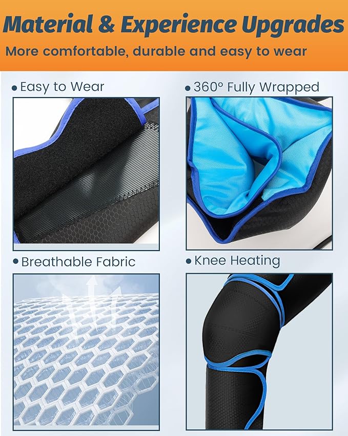 Leg Massager with Heat and Compression, 6 Modes 3 Intensities, Foot & Calf Massager for Muscle Relaxation