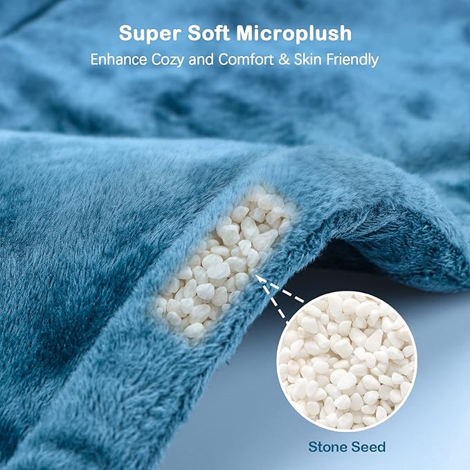 NIUONSIX Heating Pad for Neck and Shoulders and Back, Birthday Gifts for Women Mom Wife Men Dad, Weighted Electric Heated Wrap for Pain Relief and Daily Relax, 6 Heat Settings 4 Timers Auto Off, Blue