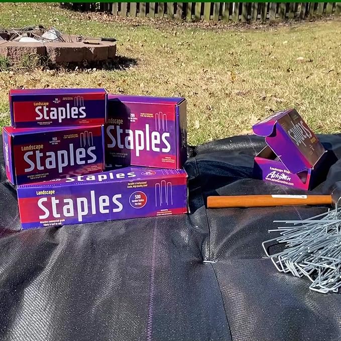 Ashman 150 Pack Galvanized Garden Stakes Landscape Staples and Fence Stake Sod Staples - Heavy Duty & Anti Rust Zinc Coated.