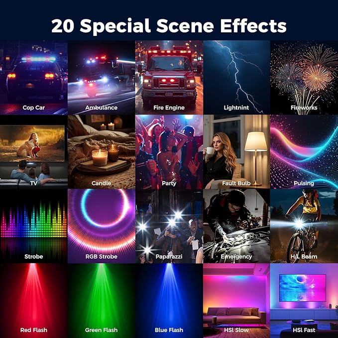 RGB Video Light, Pocket LED On-Camera Video Lights, 3000-9900K 360 Full Color 20 Light Effects, Portable Front & Back Phone Clip for Laptops, Phone and Camera, Vlogging, Photography, TikTok