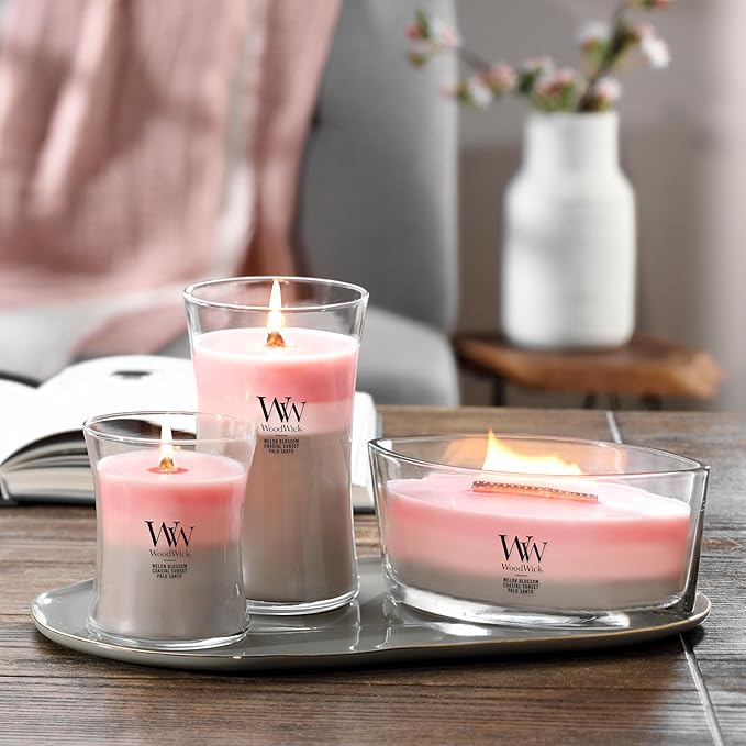 WoodWick Shoreline Scented Trilogy Ellipse Candle, Crackles as it Burns, Up to 50 Hours Burn time, 16oz