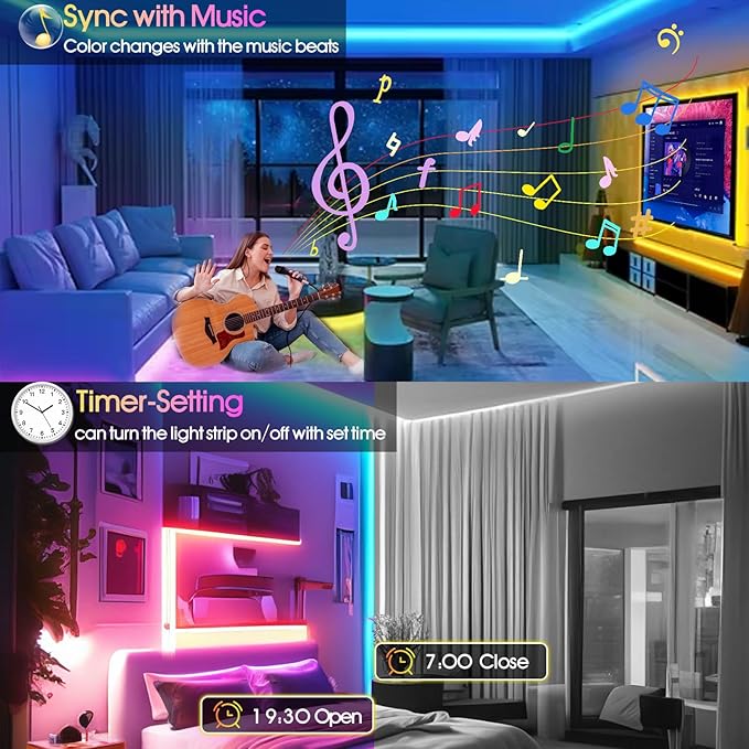 INDARUN RGBW COB Led Light Strip 32.8FT/10M, 6720LEDs, 12mm Flexible Led Tape Light, 24V/8A, 3000K/5000K Dimmable, 50Lumen/W, Bright Smart Led Strip Lights for TV, Bedroom Decor