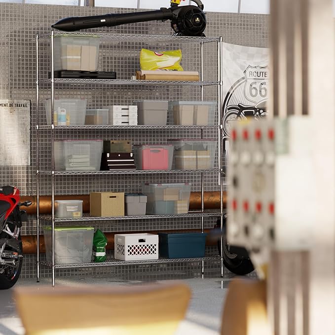 18" Deep x 72" Wide x 96" Height Wire Shelving Kit | 6-Tier | NSF Commercial Storage Rack Unit