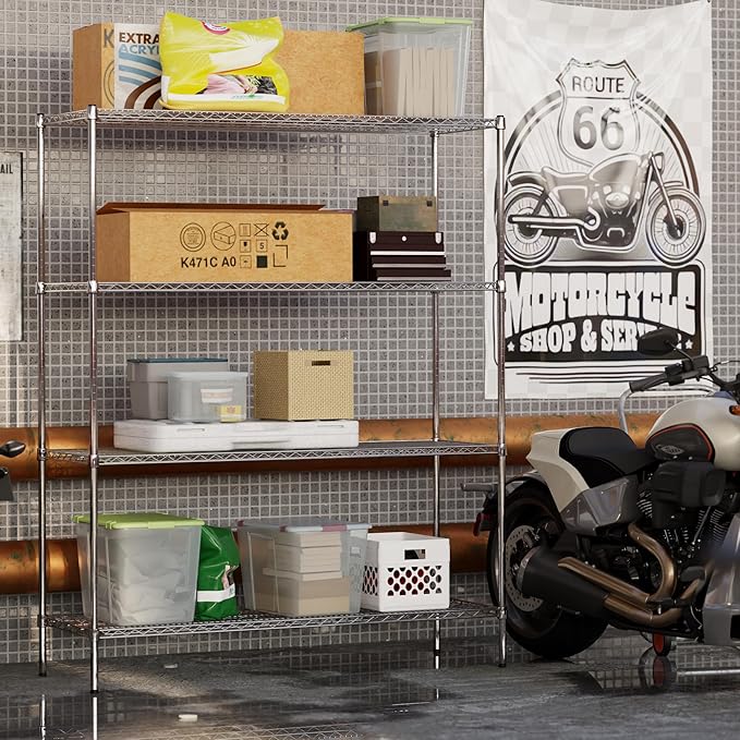 21" Deep x 60" Wide x 74" Height Wire Shelving Kit | 4-Tier | NSF Commercial Storage Rack Unit