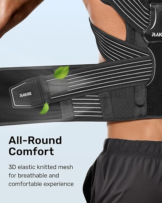 Ergonomic Back Straightener Posture Corrector, Adjustable Non-slip Back Strap Can Wear by Self, lumbar Support for Shoulder Neck Hump Slouching Corrector, Gray Size S (Upper Waist: 29.5"-35.4")