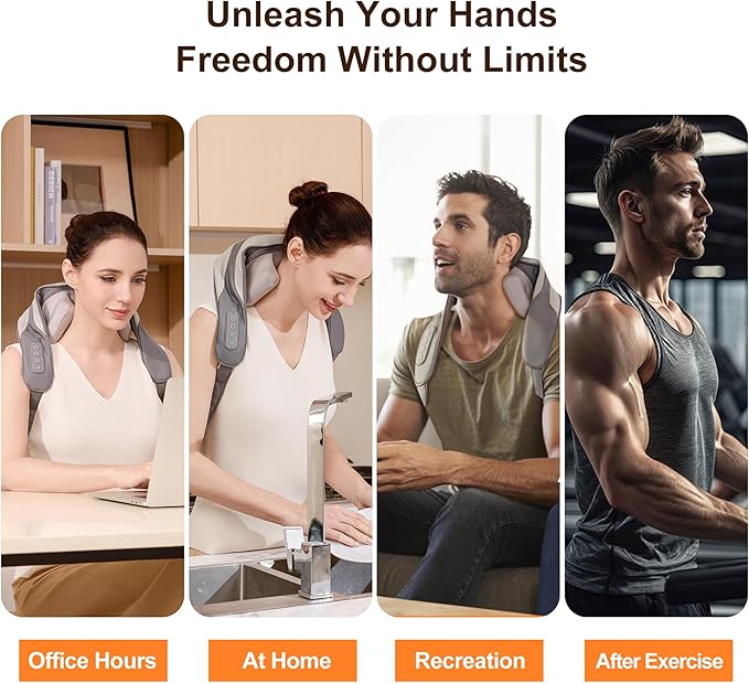 Neck Massager for Pain Relief Deep Tissue, Shiatsu Neck and Back Massager With Heat, Electric Massage Pillow for Shoulder Leg Body Muscle Pain Relief, Gifts For Women Men Mom Dad (Black【with bag】)