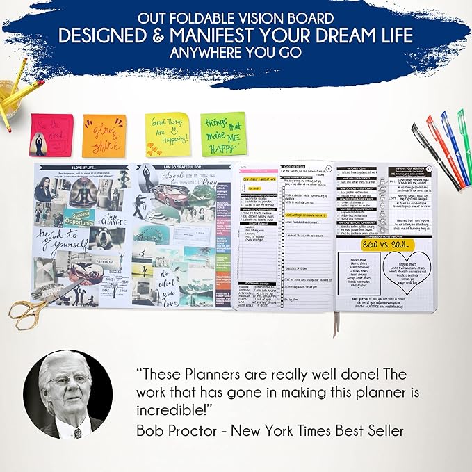 Self Care Journal - 5 Minute Mental Health & Manifestation Journal | 90-Day Undated Daily Planner for Positivity, Affirmations & Gratitude | Guided Mindfulness, Reflection | Vision Board + Stickers