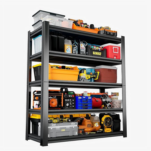 Heavy Duty 5-Tier Shelving Unit 2750LBS Capacity - Adjustable Steel Garage Shelves for Warehouse, Basement Storage(71''H x 45.3''W x 15.7''D)