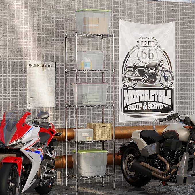 14" Deep x 24" Wide x 86" Height Wire Shelving Kit | 5-Tier | NSF Commercial Storage Rack Unit