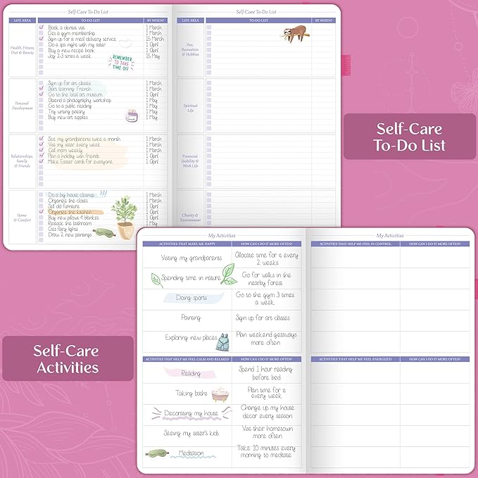 Legend Self-Care Journal – Guided Daily Reflection Notebook for Mental & Physical Health – Mood & Personal Development – 3-Month, 7x10” (Violet Blossom)