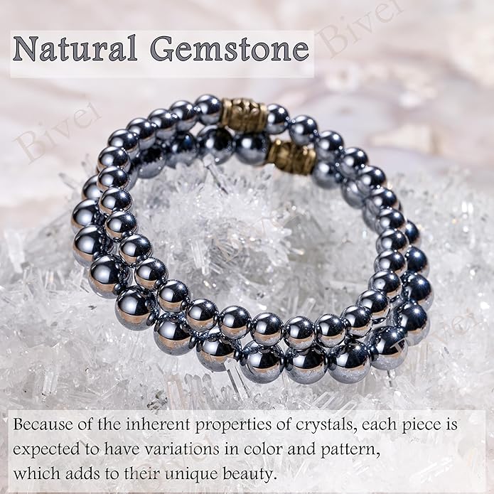 Bivei Natural Semi Precious Gemstone beads bracelet for women - Life Tree and Leaf Charm Energy Reiki Crystal Stretch Bracelets