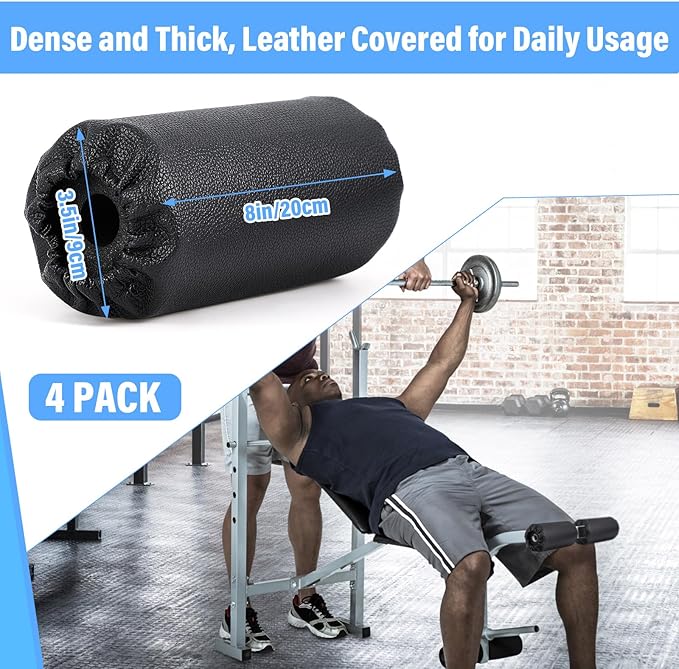 4 Pcs Foam Foot Pads Foam Roller Pad Replacement for Weight Bench Inversion Table and Gym Exercise Equipments(8 x 3.5 x 0.8 Inches)