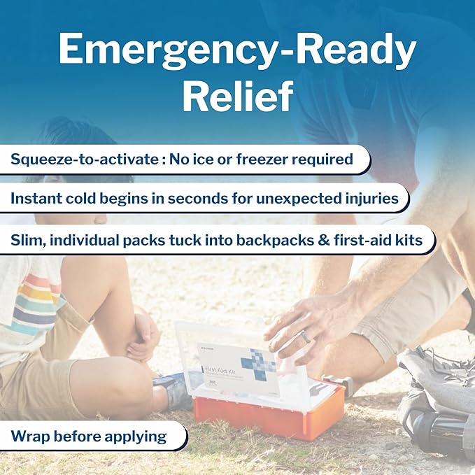 McKesson Instant Cold Packs 5" x 7" [24 Pack] - Instant Ice Packs for Injuries Disposable, Pain Relief, Swelling, Sprains - Travel Cold Compress for Sports, First Aid, Toothache