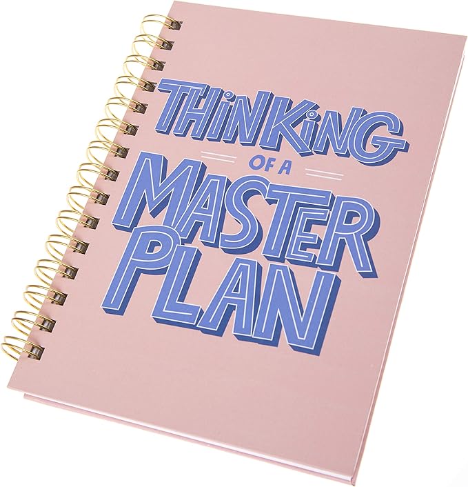 Graphique Hardbound Spiral Journal | Master Plan Design | Premium Paper | Notebook | Diary | Lists | Record Month and Date | Great Gift | 160 Ruled Pages | 6.25” x 8.25”