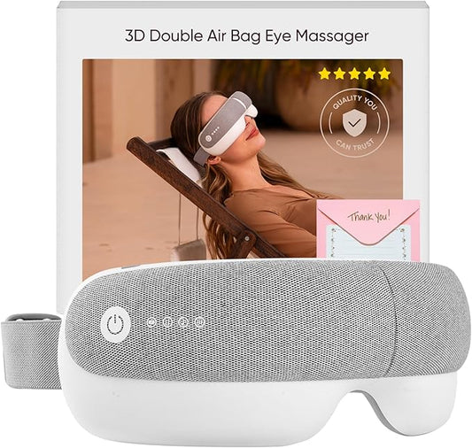 Eye Massager & Bluetooth Heat Sleep mask,Parents Gift Sets |with Storage Bag & Greeting Card | Migraine Relief,Relaxation,Bedtime Stress Relief | White Noise,3D airbag kneading| Smart Head Massager